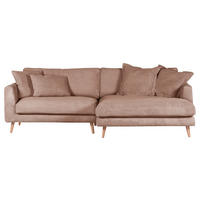 ECKSOFA in Cord Altrosa  - Altrosa/Naturfarben, Romantik / Landhaus, Holz/Textil (270/140cm) - Landscape