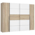 KLEIDERSCHRANK 270/210/61 cm 4-türig  - Alufarben/Weiß, KONVENTIONELL, Holzwerkstoff/Kunststoff (270/210/61cm) - Carryhome