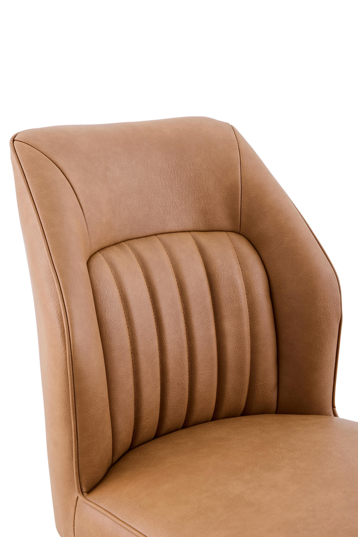 STUHL-SET 2 Stück  in Stahl Lederlook  - Cognac/Schwarz, MODERN, Textil/Metall (51/92/65cm) - MID.YOU