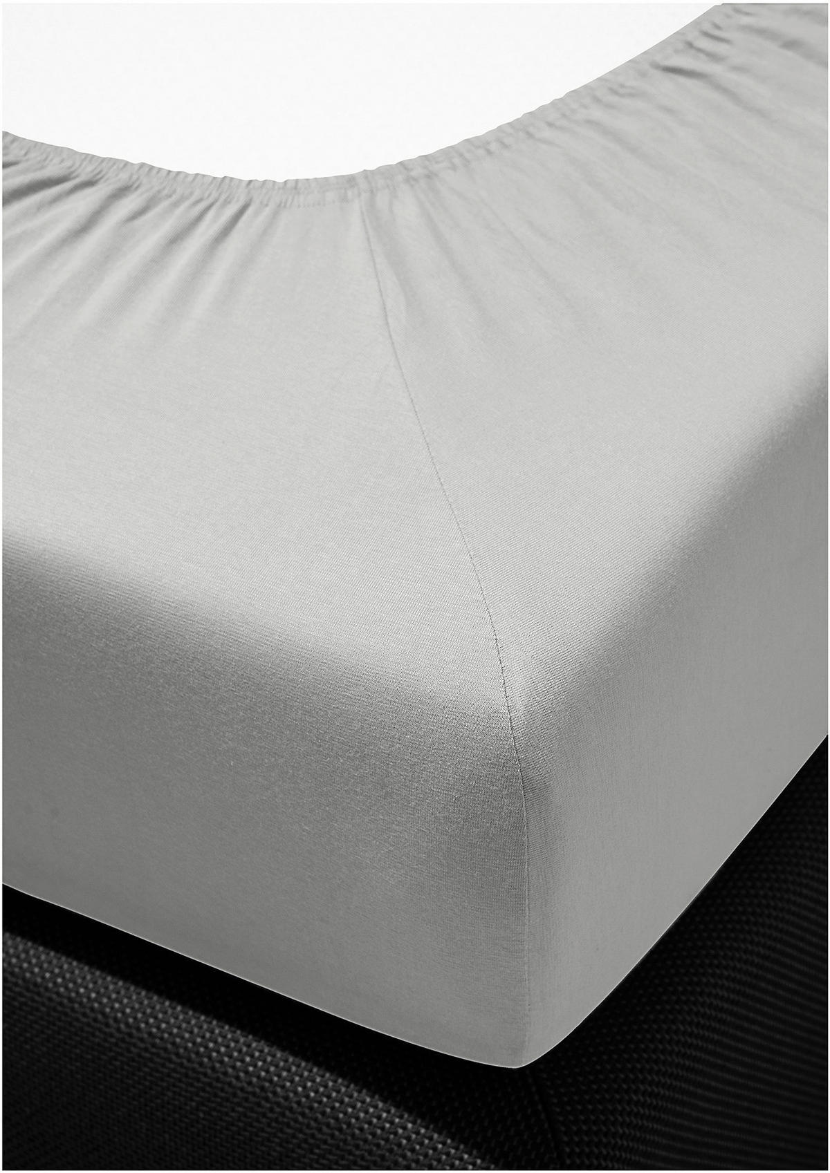 SPANNBETTTUCH Jersey  - Silberfarben, KONVENTIONELL, Textil (150/200cm) - Bierbaum