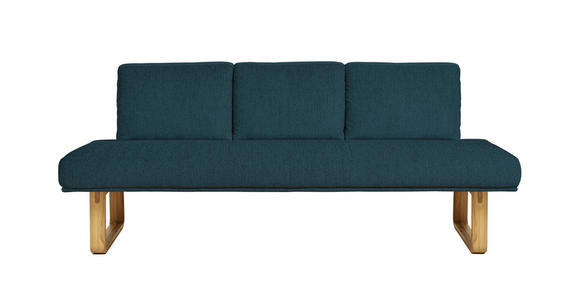 SITZBANK 209/92/78 cm  in Dunkelblau  - Eichefarben/Dunkelblau, Design, Holz/Textil (209/92/78cm) - Dieter Knoll