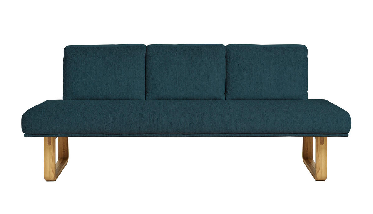 SITZBANK 209/92/78 cm  in Dunkelblau  - Eichefarben/Dunkelblau, Design, Holz/Textil (209/92/78cm) - Dieter Knoll