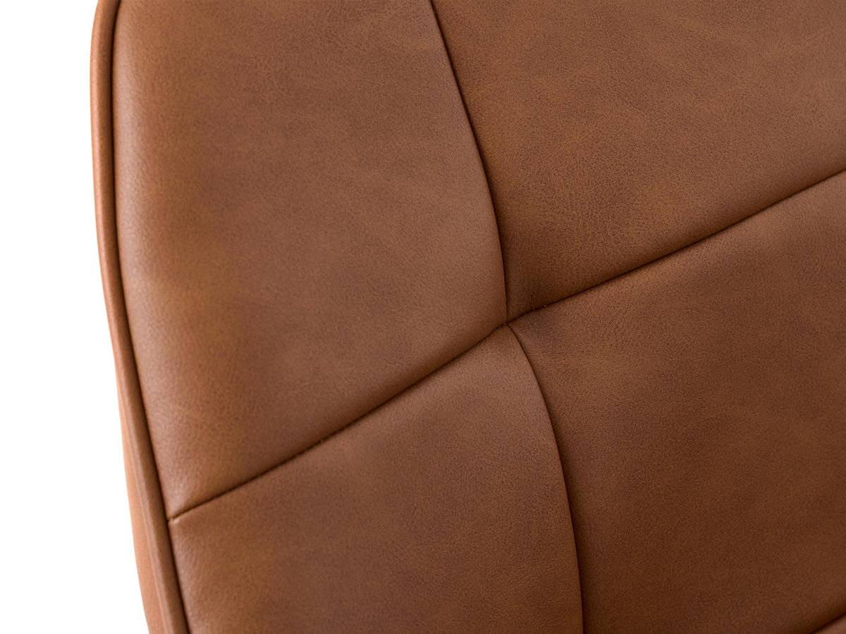 ARMLEHNSTUHL-SET 2 Stück  in Lederlook  - Cognac/Schwarz, MODERN, Textil/Metall (58/84/59,5cm) - Livetastic