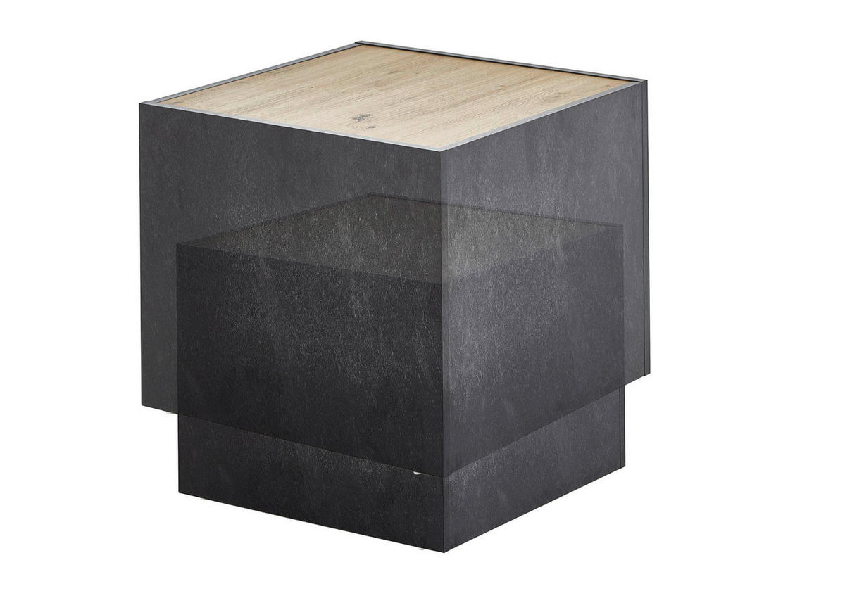 COUCHTISCH quadratisch Weiß, Schieferfarben  - Schieferfarben/Weiß, MODERN, Holzwerkstoff (50 / 43/40 / 35/50 / 43cm) - MID.YOU