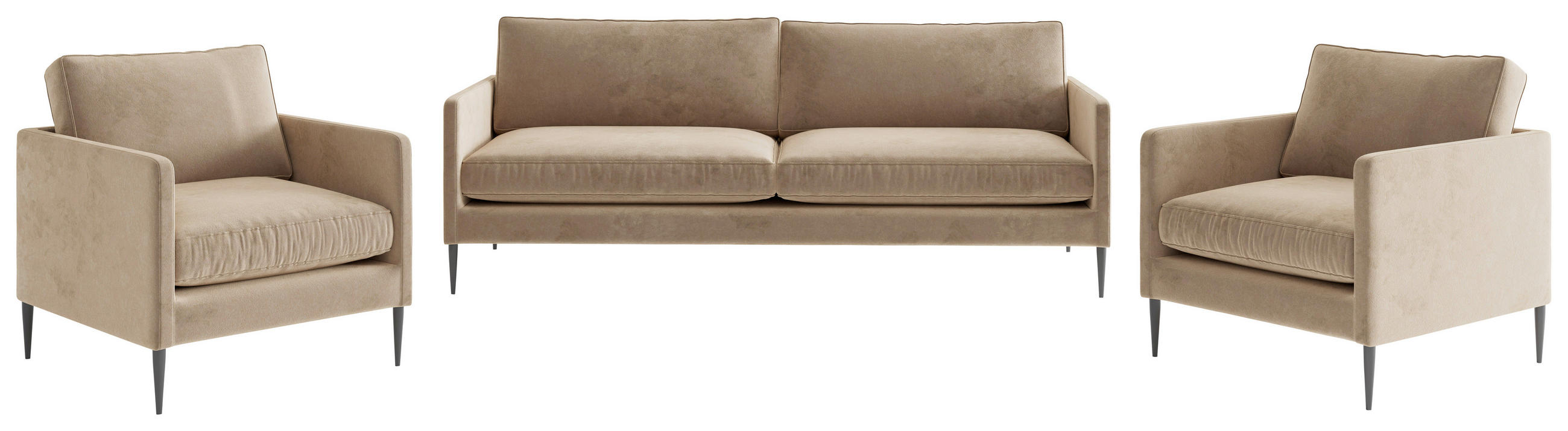 SOFFGRUPP i flatväv ljusbrun - stålfärgad/ljusbrun, Design, metall/textil (210/80/58cm) - Livetastic