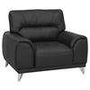 FERNSEHSESSEL in Lederlook Schwarz  - Chromfarben/Schwarz, Modern, Textil/Metall (112/92/96cm) - MID.YOU