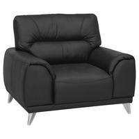 FERNSEHSESSEL in Lederlook Schwarz  - Chromfarben/Schwarz, Modern, Textil/Metall (112/92/96cm) - MID.YOU