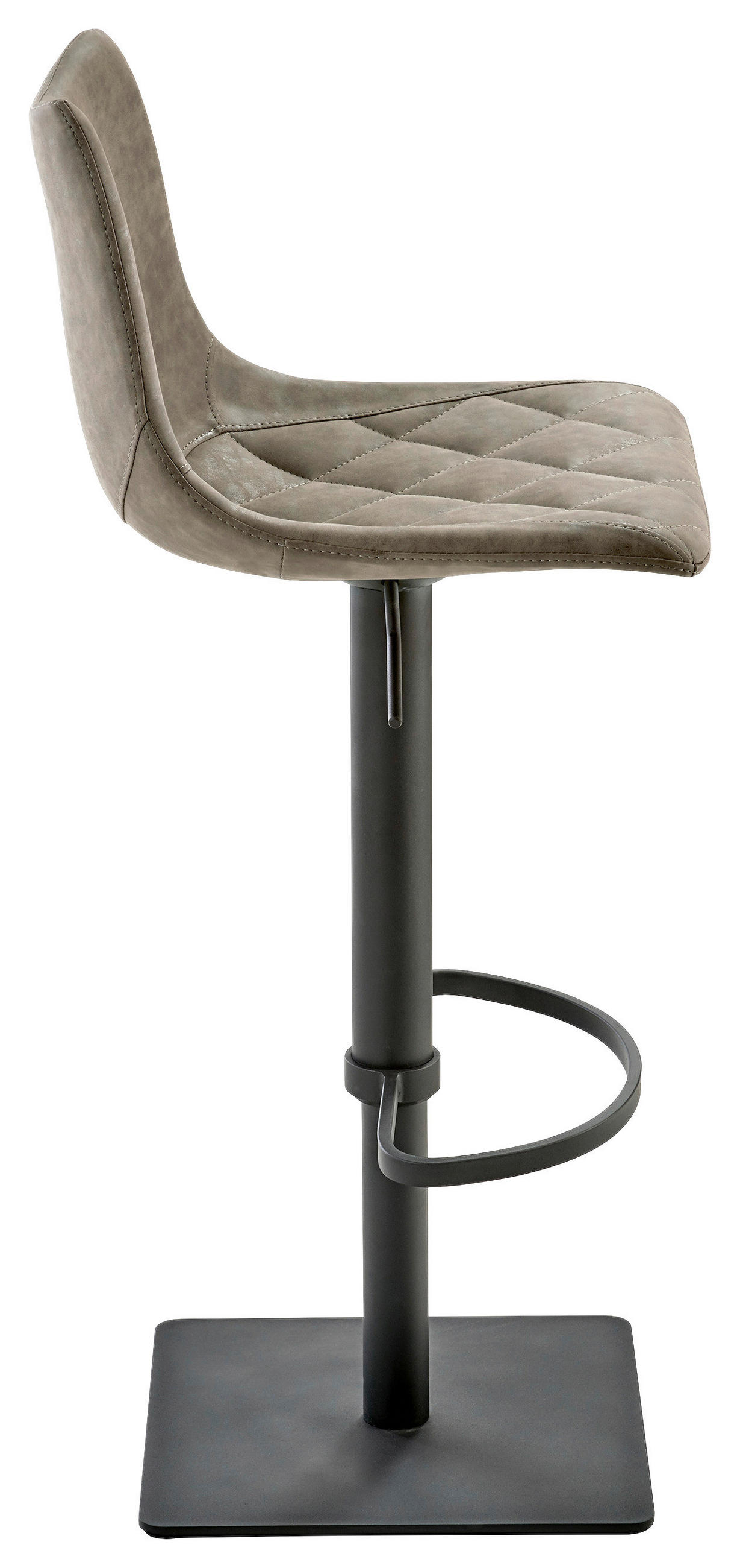 BARHOCKER in Metall, Textil Schwarz, Schlammfarben  - Schlammfarben/Schwarz, Design, Textil/Metall (43/85-110/50cm)