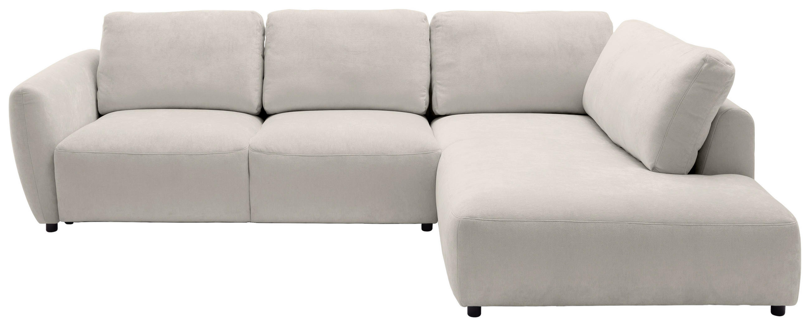 ECKSOFA  in Chenille Platinfarben  307/224 cm  - Platinfarben/Schwarz, KONVENTIONELL, Kunststoff/Textil (307/224cm) - Hom`in