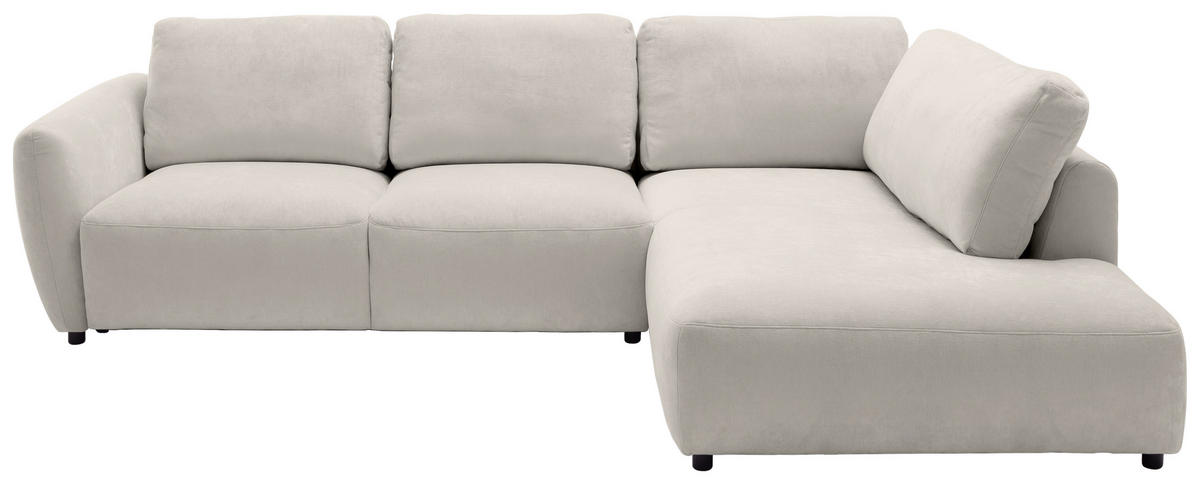 ECKSOFA  in Chenille Platinfarben  307/224 cm  - Platinfarben/Schwarz, KONVENTIONELL, Kunststoff/Textil (307/224cm) - Hom`in