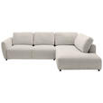 ECKSOFA  in Chenille Platinfarben  307/224 cm  - Platinfarben/Schwarz, KONVENTIONELL, Kunststoff/Textil (307/224cm) - Hom`in