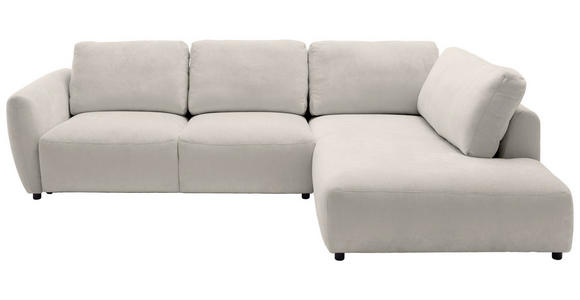 ECKSOFA  in Chenille Platinfarben  307/224 cm  - Platinfarben/Schwarz, KONVENTIONELL, Kunststoff/Textil (307/224cm) - Hom`in