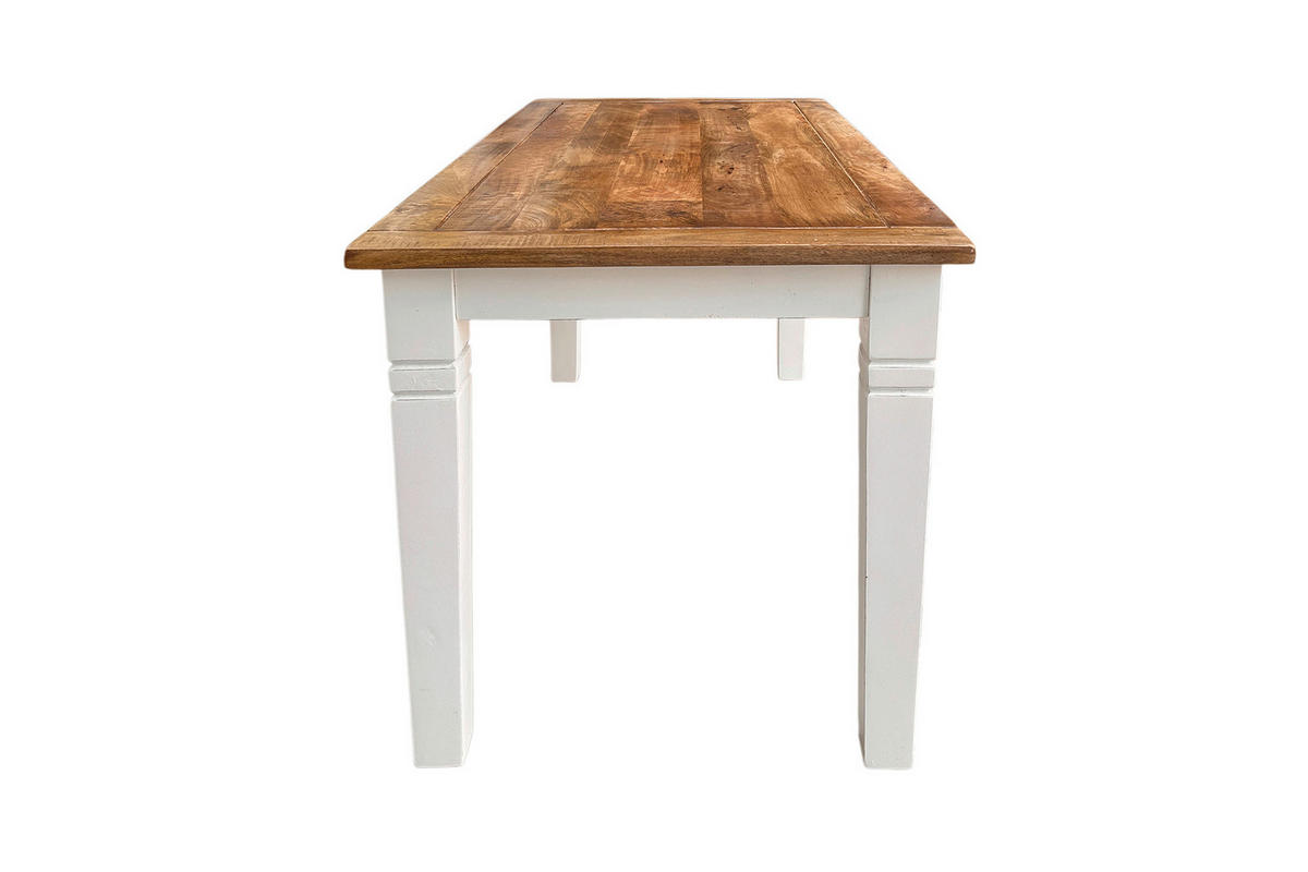 ESSTISCH Echtholz, Nachbildung  Holz, Holzwerkstoff rechteckig Weiß, Honig  - Weiß/Honig, KONVENTIONELL, Holz/Holzwerkstoff (140/76/70cm) - MID.YOU