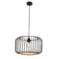 HÄNGELEUCHTE 40/120 cm    - Eichefarben/Schwarz, Trend, Holz/Metall (40/120cm) - Marama
