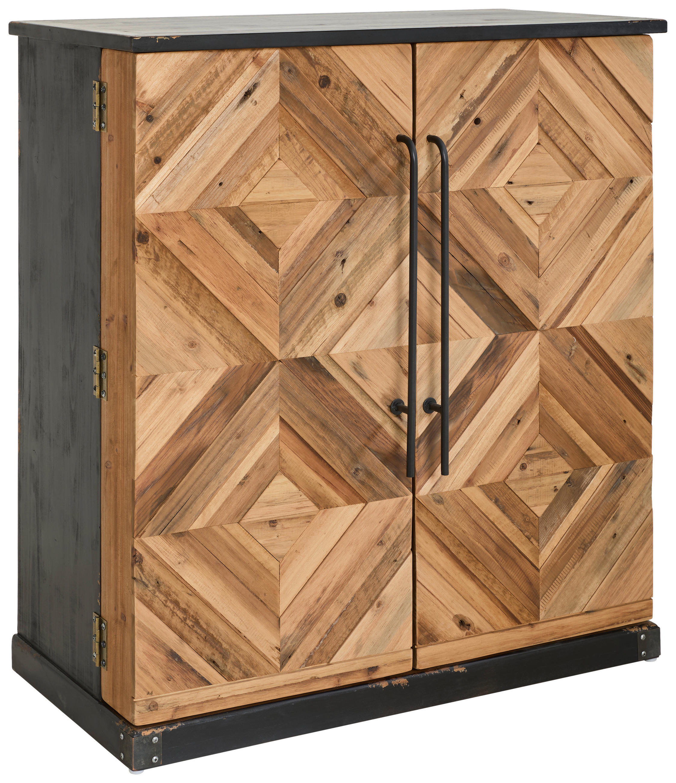 BARSCHRANK Tanne massiv Naturfarben, Schwarz  - Schwarz/Naturfarben, LIFESTYLE, Holz/Metall (84/92/46cm) - Landscape