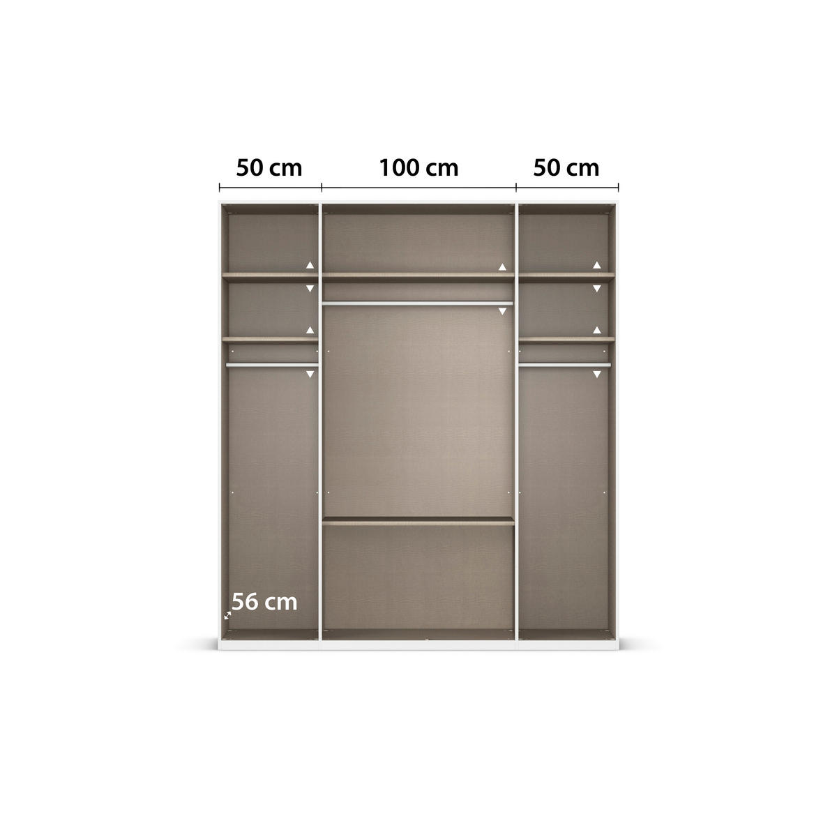 DREHTÜRENSCHRANK 201/223/61 cm,  in Champagner, 4-türig  - Edelstahlfarben/Champagner, Basics, Holzwerkstoff/Metall (201/223/61cm) - Novel