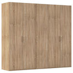DREHTÜRENSCHRANK 251/223/60 cm 5-türig Sonoma Eiche  - Silberfarben/Sonoma Eiche, Design, Holzwerkstoff/Kunststoff (251/223/60cm) - Novel