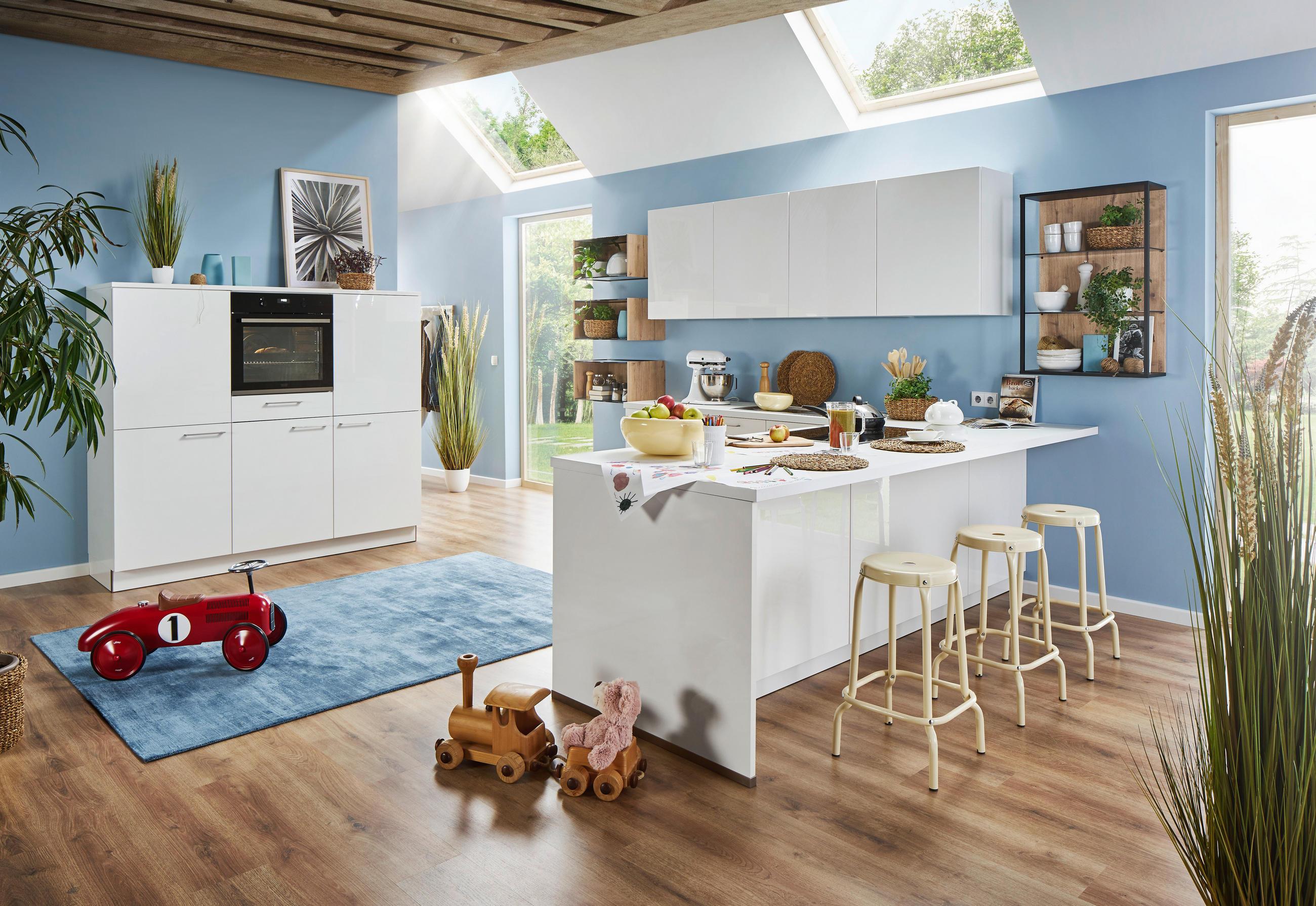 EINBAUKÜCHE   - Weiß, Design, Holzwerkstoff - Dieter Knoll