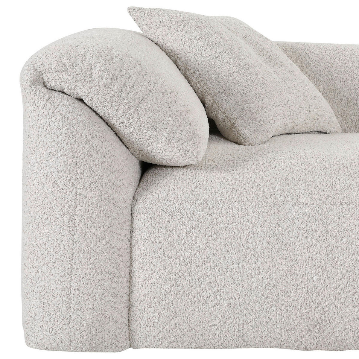 ECKSOFA in Chenille Creme  - Creme/Schwarz, Modern, Kunststoff/Textil (323/180cm) - Carryhome
