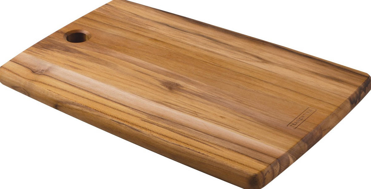 SCHNEIDEBRETT Holz Teakholz Landhaus  - Hellbraun, Basics, Holz (28cm)