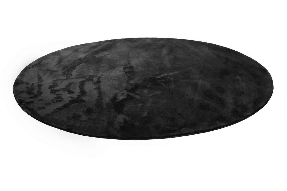 WEBTEPPICH  Wohnzimmer 120 cm Lago Schwarz rund  - Schwarz, Basics, Textil (120cm)