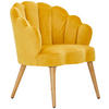SESSEL Samt Gelb, Ecru    - Ecru/Gelb, Design, Holz/Textil (67/80/65cm) - MID.YOU
