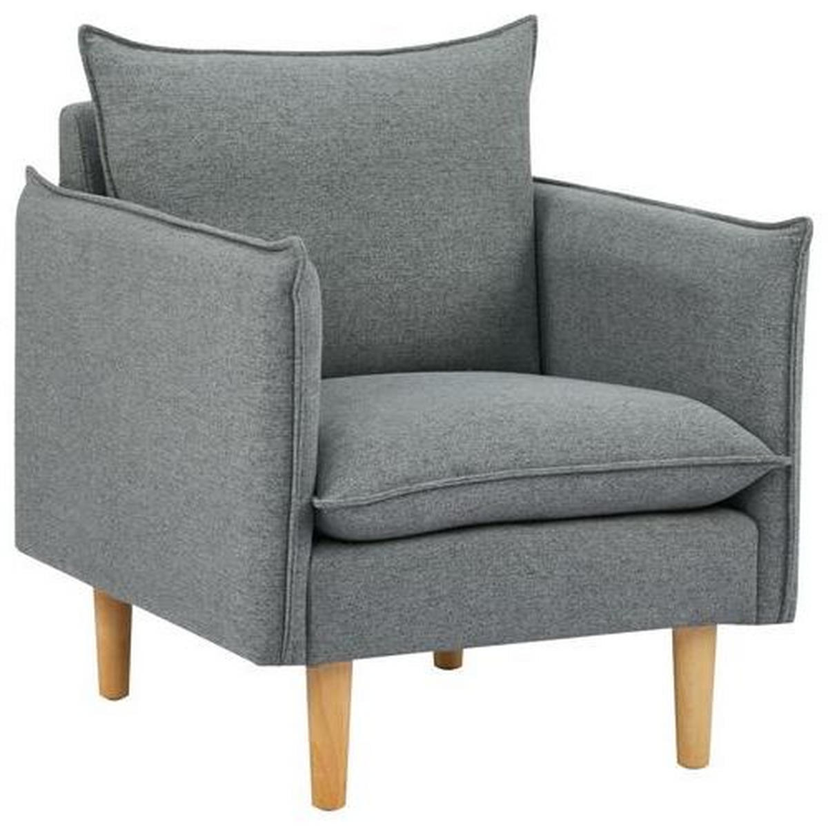 SESSEL in Webstoff Dunkelgrau  - Dunkelgrau/Naturfarben, Design, Holz/Kunststoff (72/84/82cm) - Livetastic