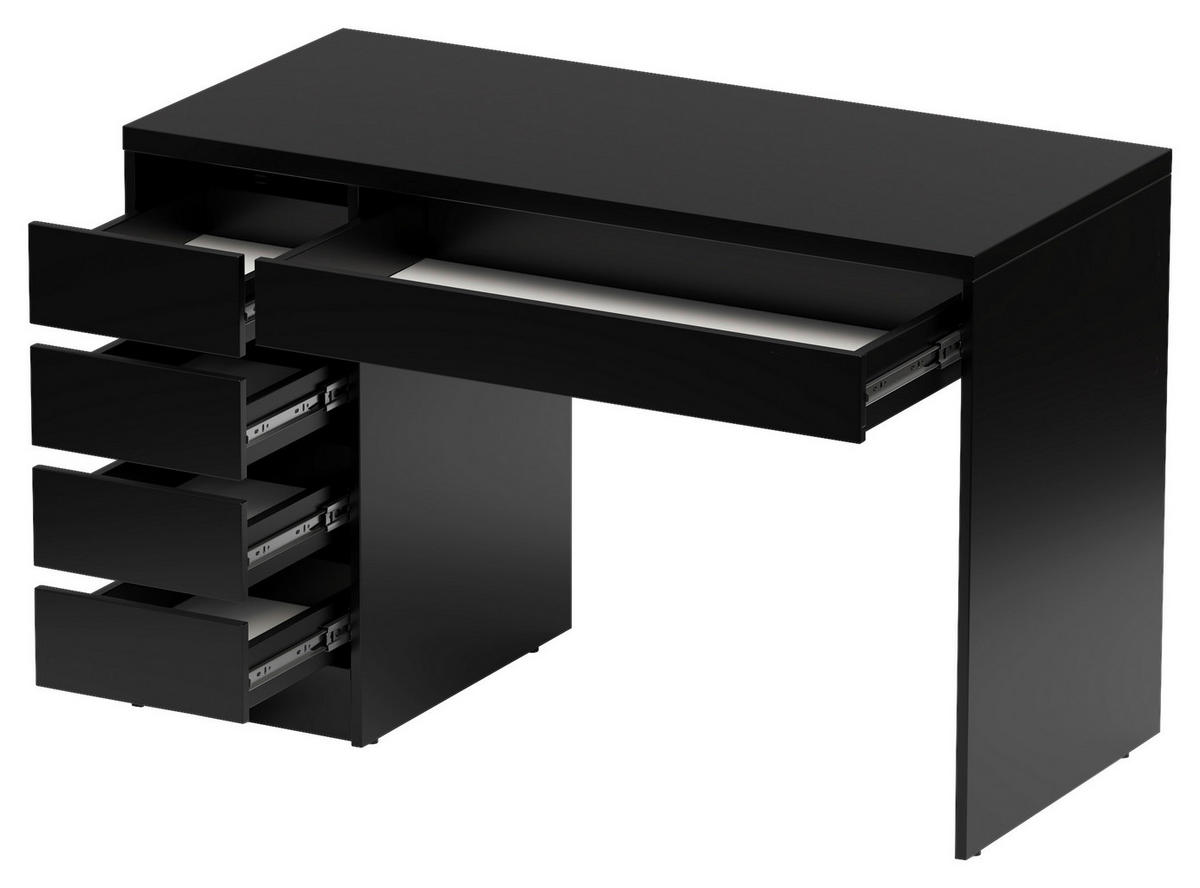 SCHREIBTISCH 120/55/77,6 cm Schwarz  - Schwarz, MODERN, Holzwerkstoff (120/55/77,6cm) - Livetastic