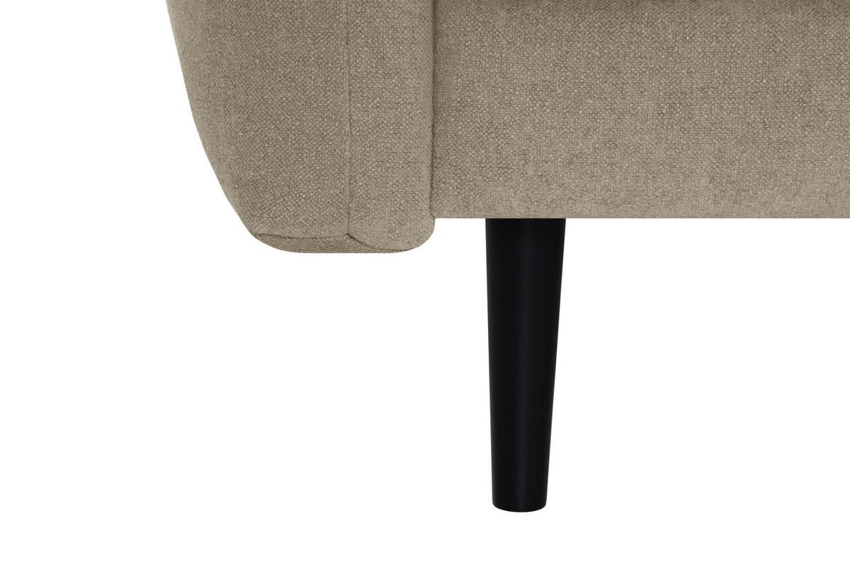 2,5-SITZER in Flachgewebe Beige  - Beige/Schwarz, Konventionell, Holz/Textil (193/86/102cm) - MID.YOU