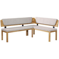 ECKBANK 248/171 cm Webstoff Eichefarben, Hellgrau Eiche vollmassiv   - Eichefarben/Hellgrau, KONVENTIONELL, Holz/Textil (248/171cm) - Linea Natura