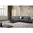 ECKSOFA in Samt Dunkelgrau  - Dunkelgrau/Schwarz, Design, Textil/Metall (200/241cm) - Carryhome