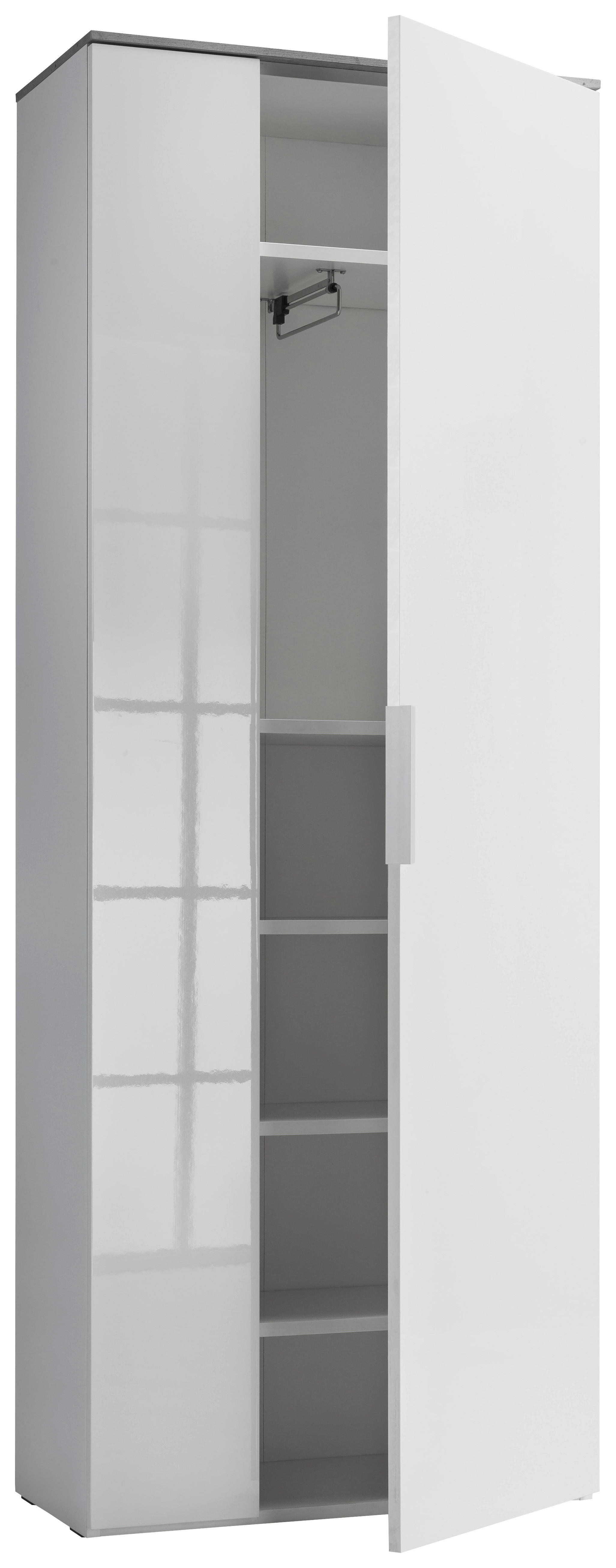 PREDSIEŇOVÁ SKRIŇA, 70/188/35 cm - biela, Design, kov/kompozitné drevo (70/188/35cm) - Xora