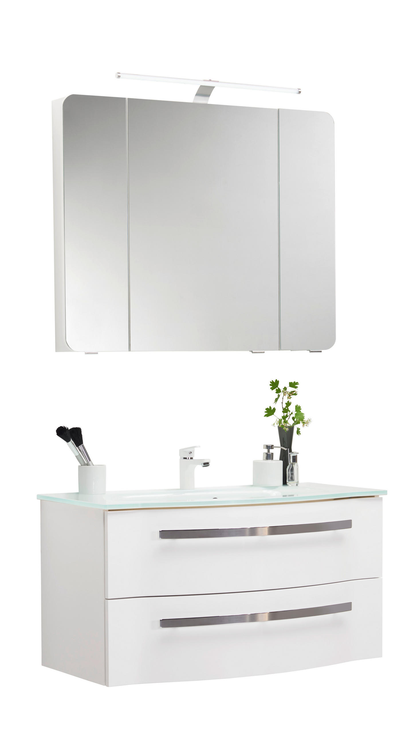 BADRUM 92 cm  - vit, Design, trämaterial/glas (92cm) - Sadena