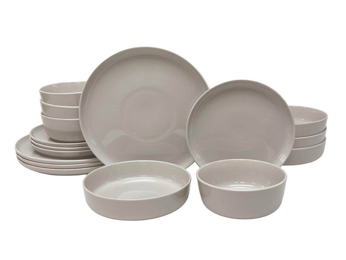 KOMBISERVICE Colori grigio 24-teilig  - Grau, Trend, Keramik - Novel