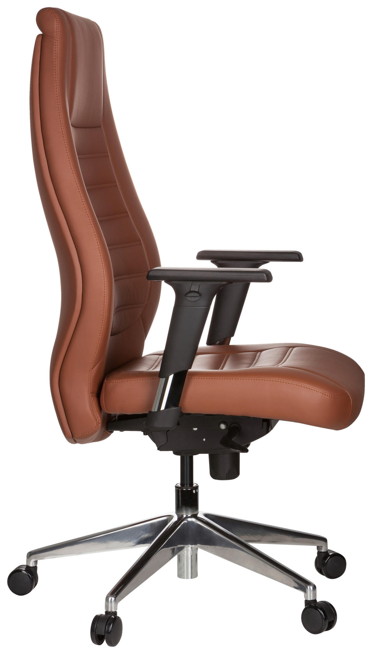 CHEFSESSEL  in Lederlook Braun  - Silberfarben/Braun, Basics, Kunststoff/Textil (65/133/65cm) - MID.YOU
