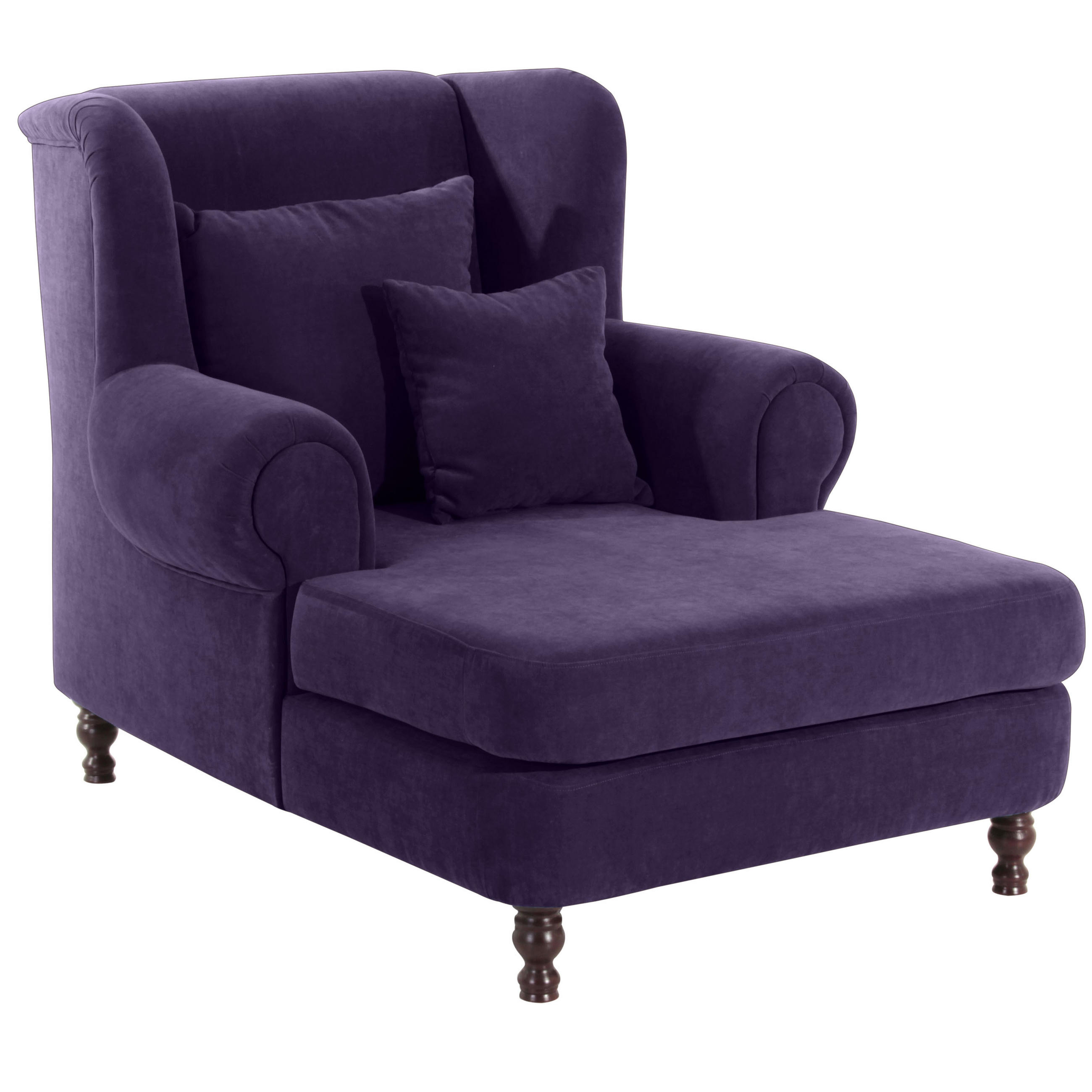 XXL-SESSEL Velours Violett    - Violett/Nussbaumfarben, Design, Holz/Textil (103/103/149cm) - Max Winzer