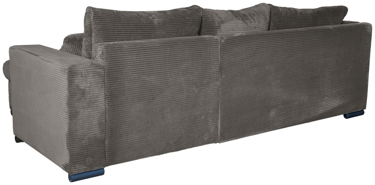 ECKSOFA Mokka Cord  - Schwarz/Mokka, KONVENTIONELL, Textil/Metall (258/168cm) - Carryhome