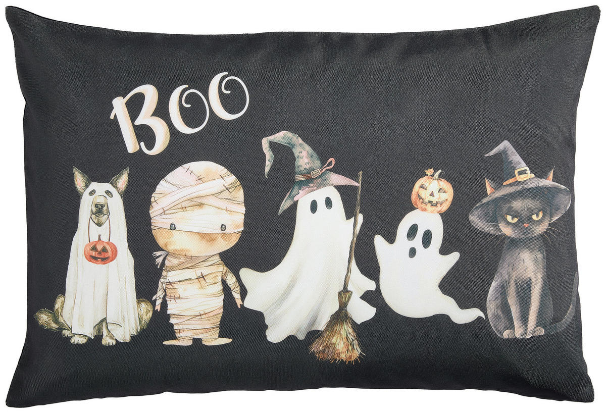 POŤAH NA VANKÚŠ BOO HALLOWEEN  40/60 cm - čierna, textil (40/60cm) - Novel