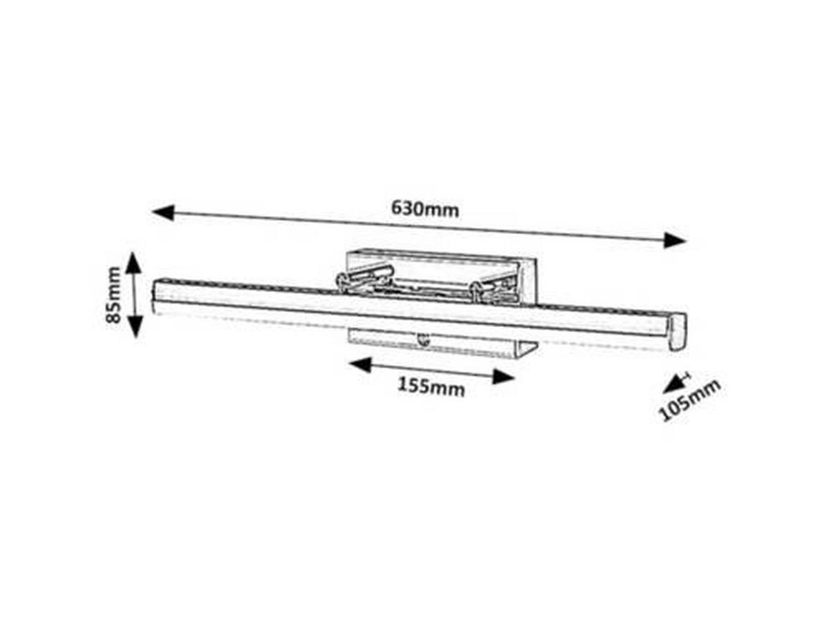KUPAONSKA SVJETILJKA ZIDNA Turgon  - bijela/boje kroma, Basics, metal/plastika (63/10.5cm)