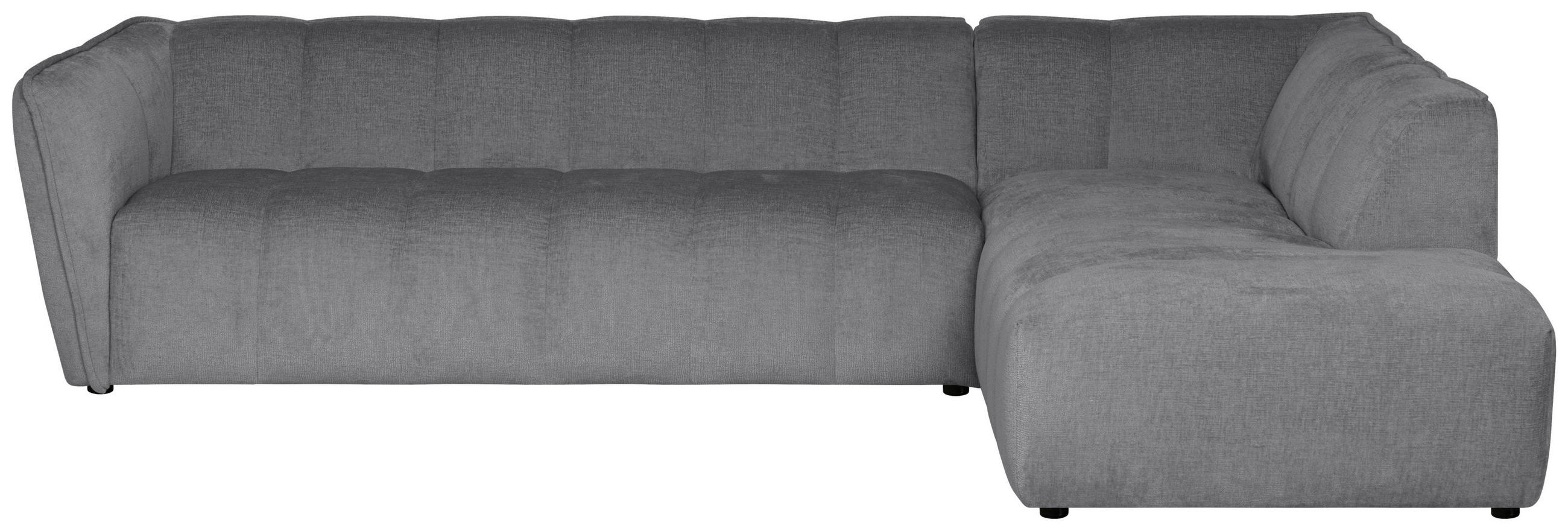 ECKSOFA Chenille Hellgrau  - Hellgrau/Schwarz, Design, Textil (290/218cm) - MID.YOU