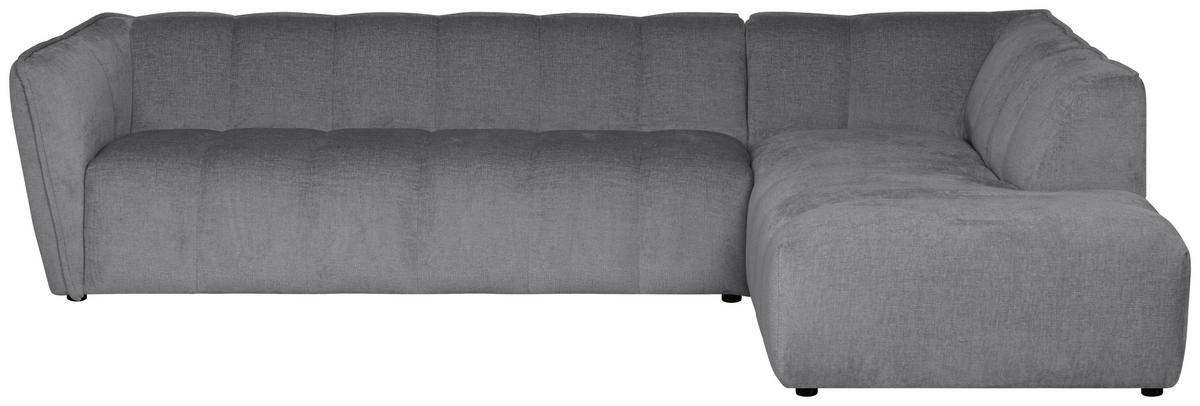 ECKSOFA Chenille Hellgrau  - Hellgrau/Schwarz, Design, Textil (290/218cm) - MID.YOU
