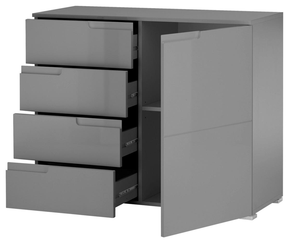 KOMMODE Spice  in 100/80/40 cm  - Silberfarben/Grau, Basics, Holzwerkstoff/Kunststoff (100/80/40cm) - Carryhome