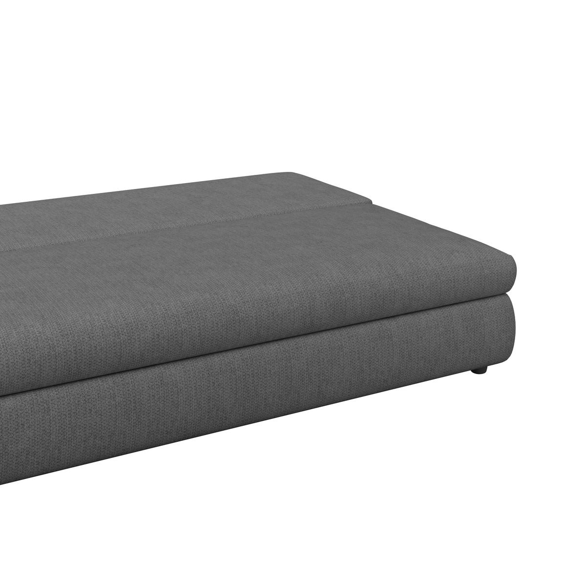 Canapea Extensibilă, lemn, plastic, textil, gri închis - gri închis/negru, Trend, plastic/lemn (205/72/100cm)