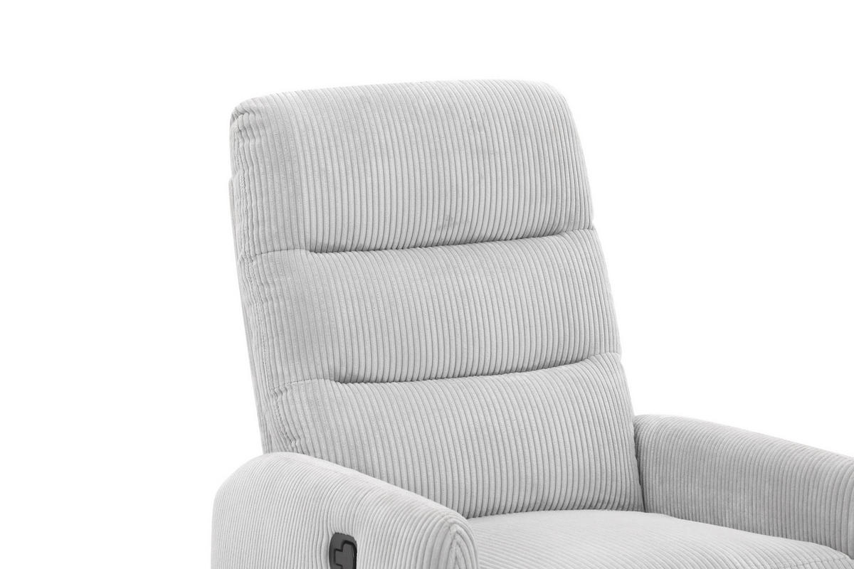 RELAXSESSEL Cord Relaxfunktion    - Hellgrau/Schwarz, Design, Textil/Metall (78/107/95cm) - Carryhome