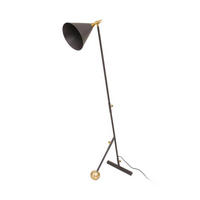 STEHLEUCHTE - Goldfarben/Schwarz, Design, Kunststoff/Metall (30/148/42cm) - Kayoom