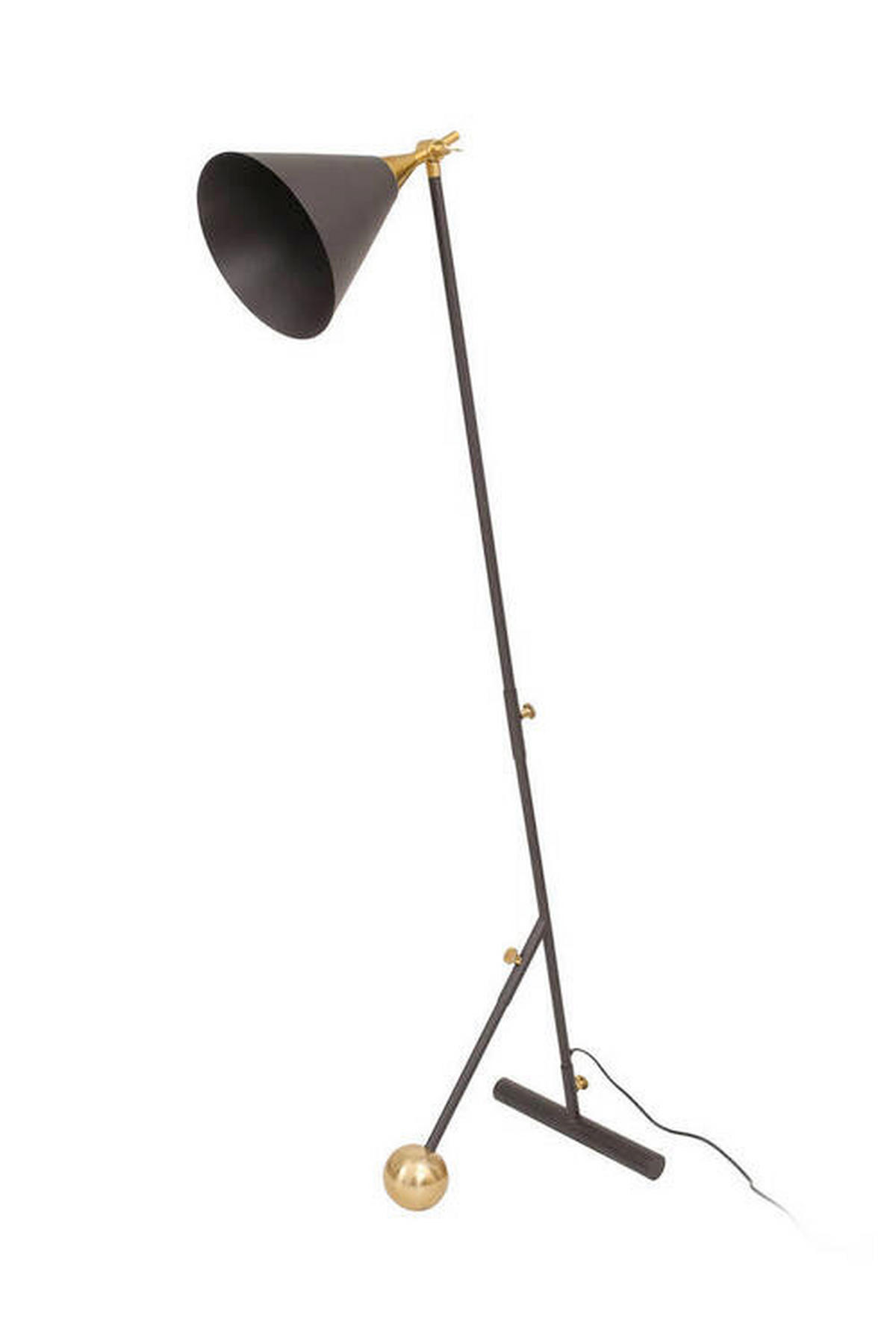 STEHLEUCHTE - Goldfarben/Schwarz, Design, Kunststoff/Metall (30/148/42cm) - Kayoom