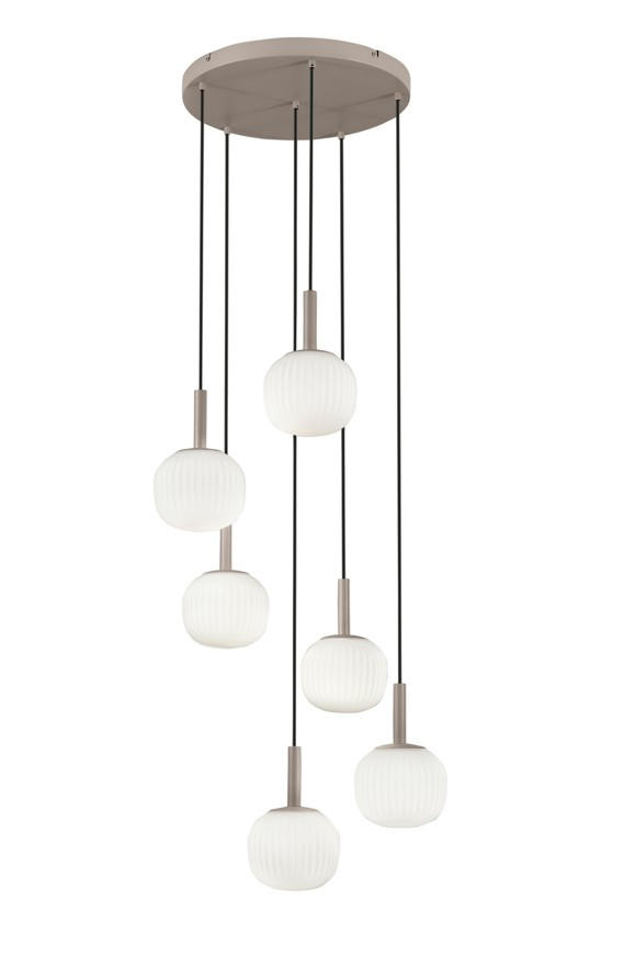 Luce ambiente Design Pendelleuchte Luce Ambiente e Design Weiß Hochglanz, Beigebraun 200 cm