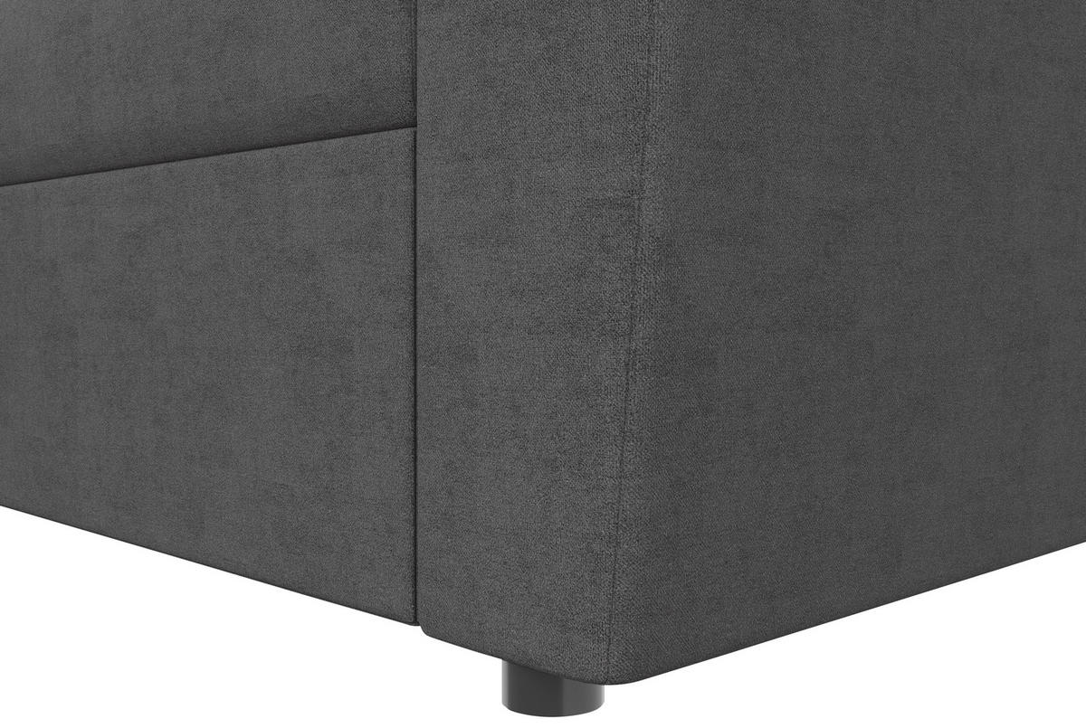 ECKSOFA TERMOLI Grau Jacquard  - Schwarz/Grau, Design, Kunststoff/Textil (231/155cm) - MID.YOU