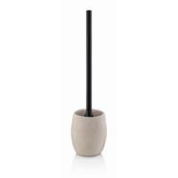 WC-GARNITURA S ŠČETKO - črna/bež, Basics, kamen/umetna masa (10/44cm) - Kela