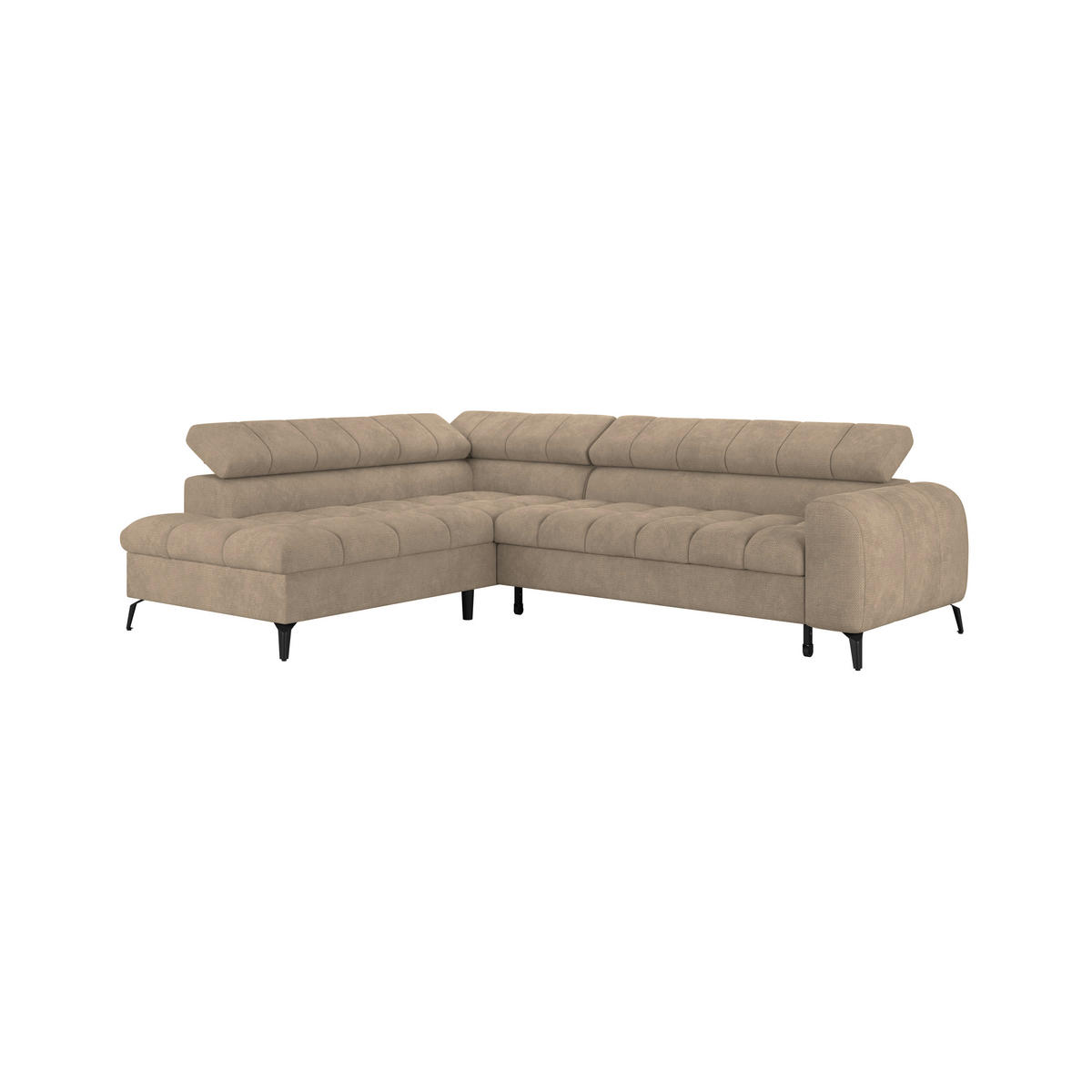 ECKSOFA Beige  - Beige/Schwarz, Trend, Kunststoff/Textil (203/261cm) - Livetastic